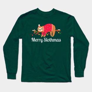 Merry Slothmas Christmas Sloth Long Sleeve T-Shirt